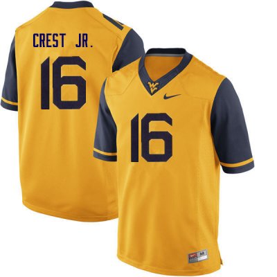 Men's West Virginia Mountaineers NCAA #16 William Crest Jr. Yellow Authentic Nike Stitched College Football Jersey YJ15U34TN